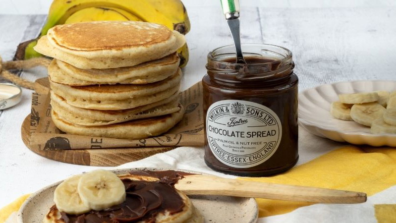 Image of Pancakes with Chocolate Spread and Banana