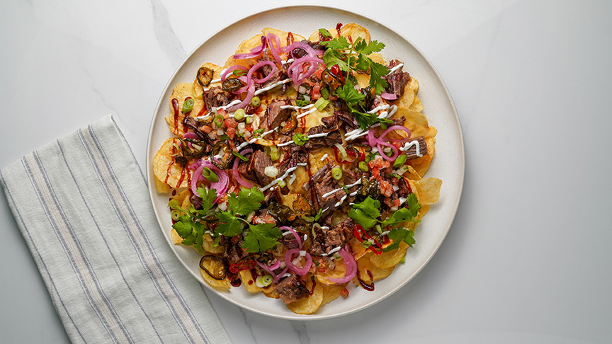 Brisket Nachos with Wagyu Tallow Kettle Chips