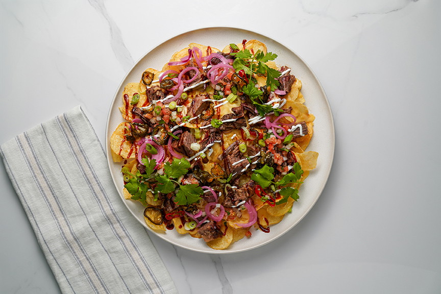 Brisket Nachos with Wagyu Tallow Kettle Chips