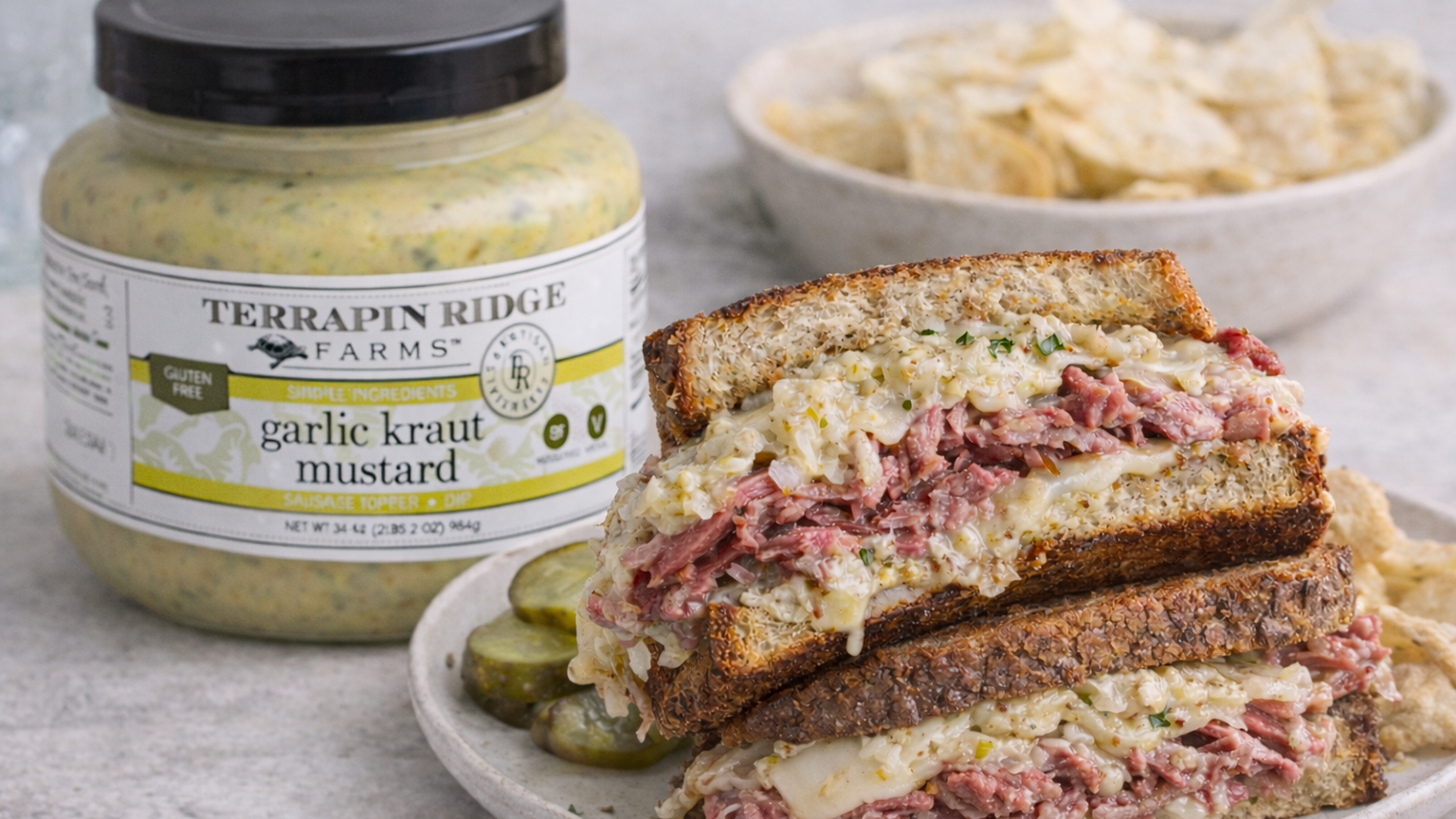 Image of Garlic Kraut Reuben Sandwich