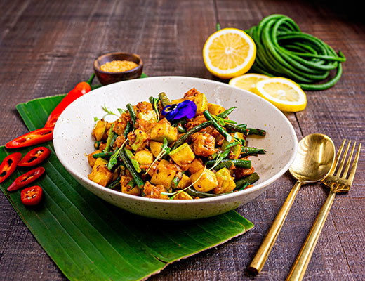 Image of Indian-Style Opo Squash and Chinese Long Beans Stir-Fry