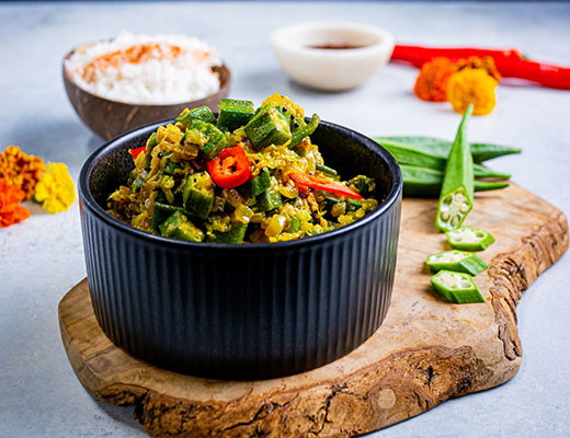 Image of Spicy Okra and Napa Cabbage Stir-Fry