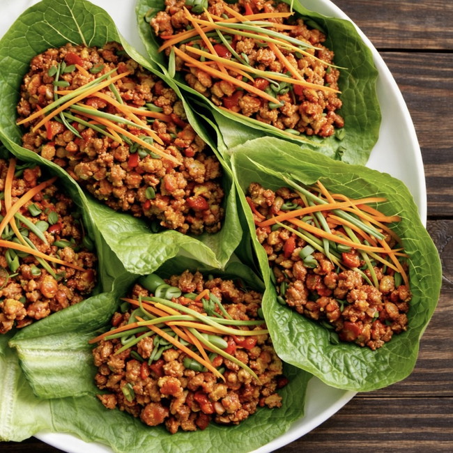 Image of honey + ginger beef lettuce cups