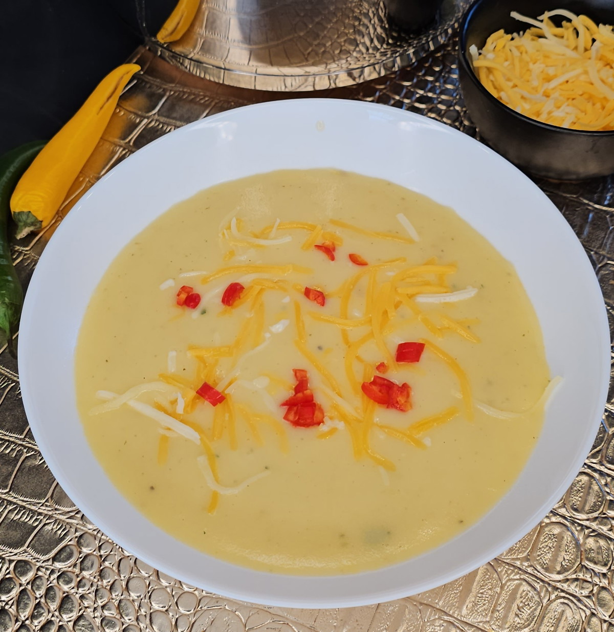 Chili-Cheese-Kartoffelsuppe