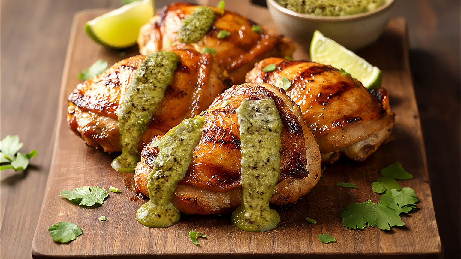 Gegrillte Hähnchenschenkel, Double Chimichurri