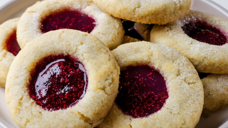 Vanilla Bean Jam Thumbprint Cookies