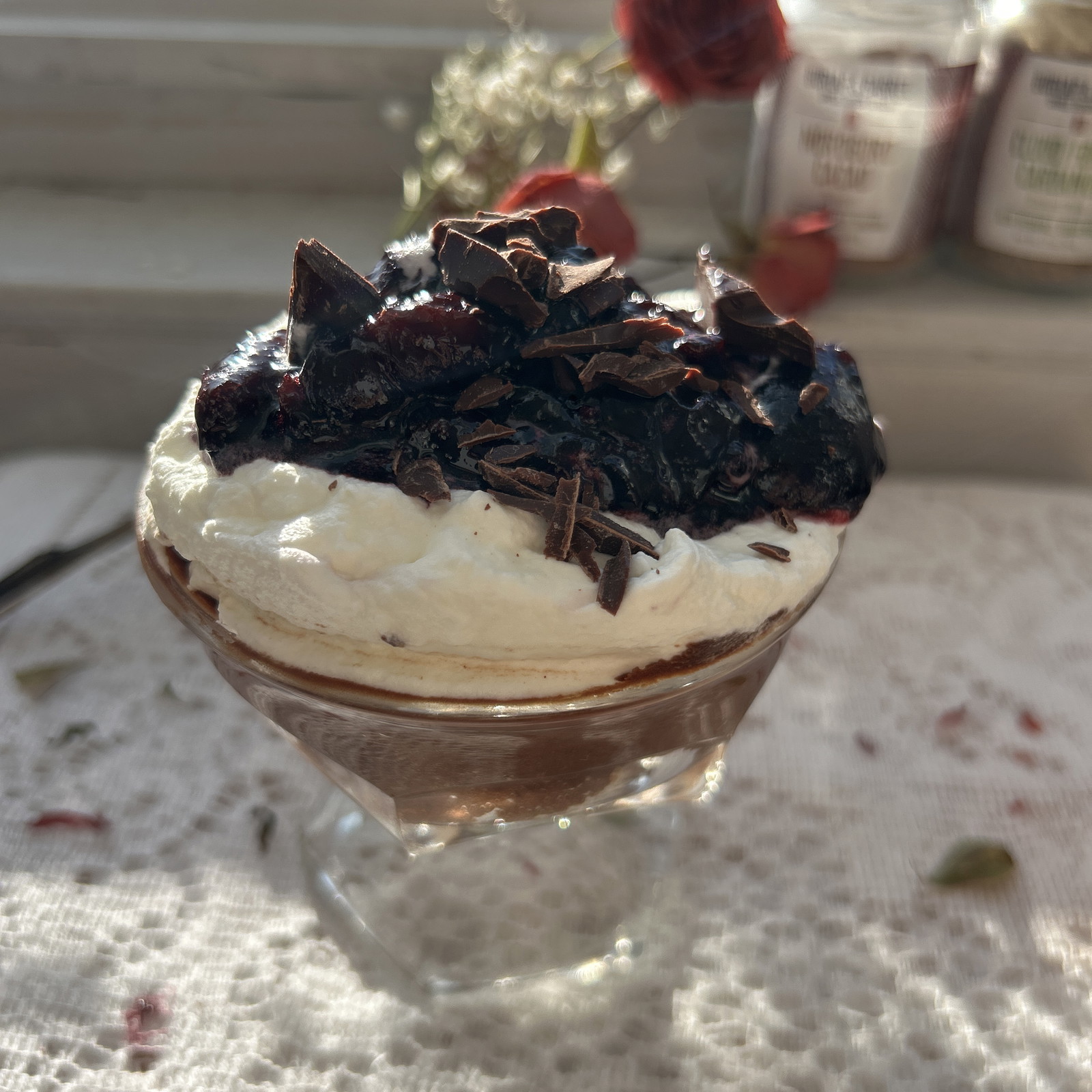 Cacao Mousse with Cardamom Cherry Compote – Burlap & Barrel