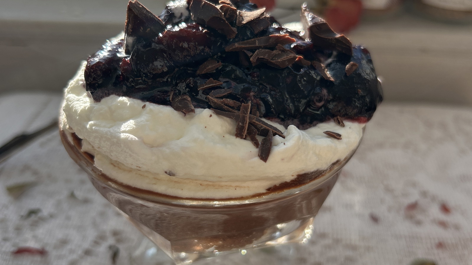 Chocolate Mousse with Cherry Compote