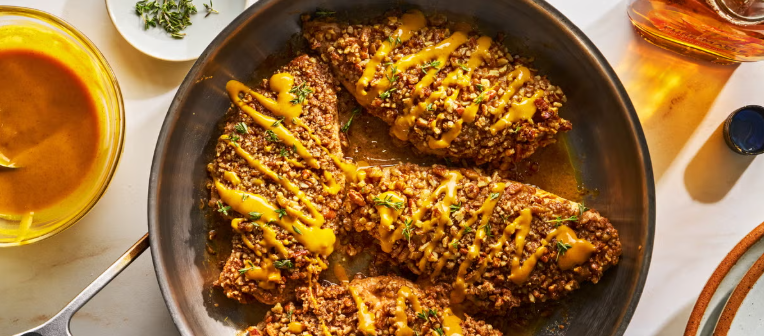 Pecan-Crusted Chicken with Maple Glaze