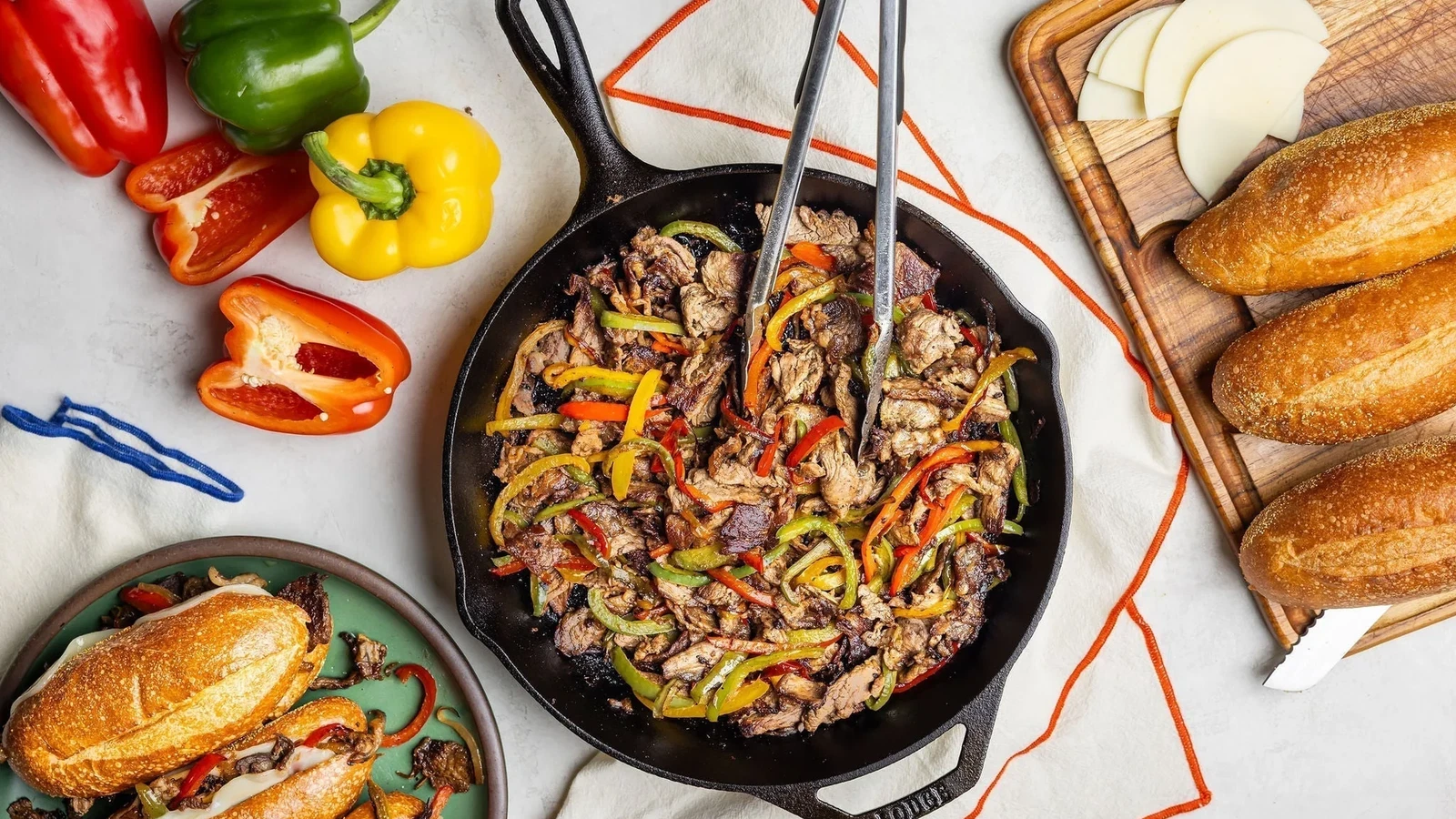 Image of Cast Iron Philly Cheesesteaks