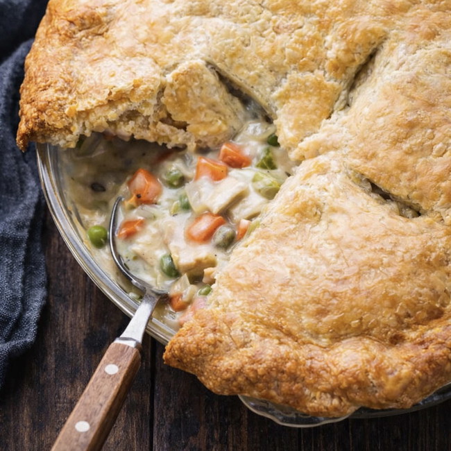 Image of easy chicken pot pie with store-bought crust