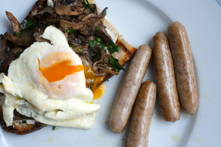 Image of Assemble: Spoon mushrooms on toast, top with a pinch of...