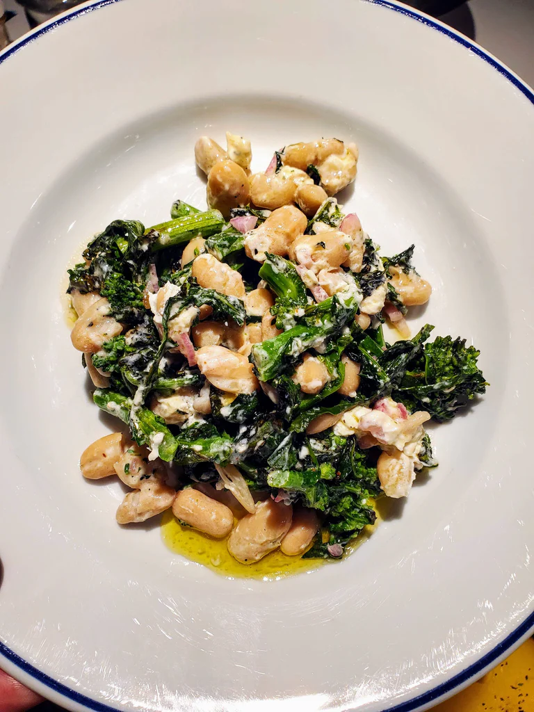 Grilled Broccoli Rabe, Cannellini Beans and Goat Cheese Salad