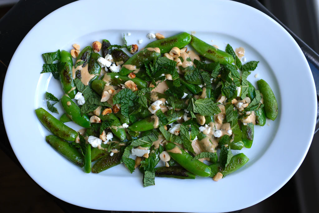 Tahini, Ginger & Mint Sugar Snap Peas