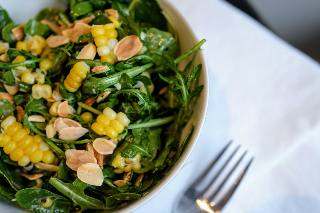 American Vinegar Works Summer Corn and Arugula Salad