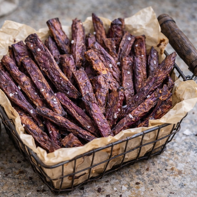 Image of crispy herbed purple sweet potato fries