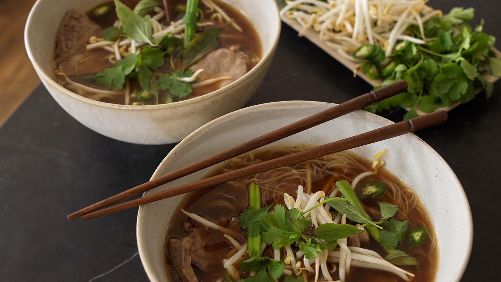 Quick Vietnamese-Inspired Pho with New York Strip Slices