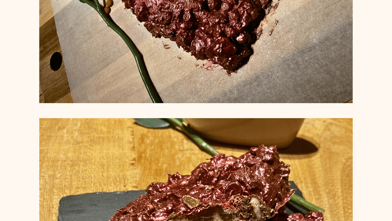 Valentijns Rocky road gevriesdroogde aardbeien eetbare glitters
