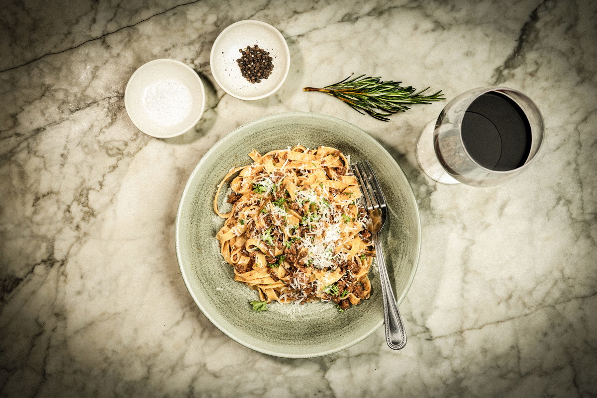 Venison ragu with pappardelle and parmesan