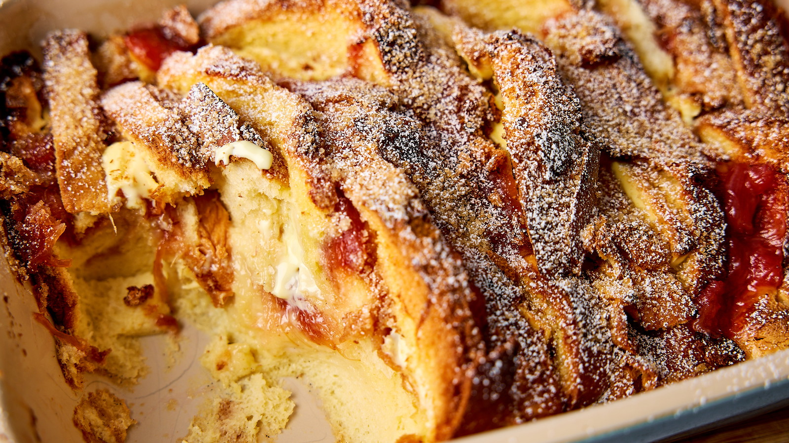 Image of Rhubarb & White Chocolate Bread & Butter Pudding 