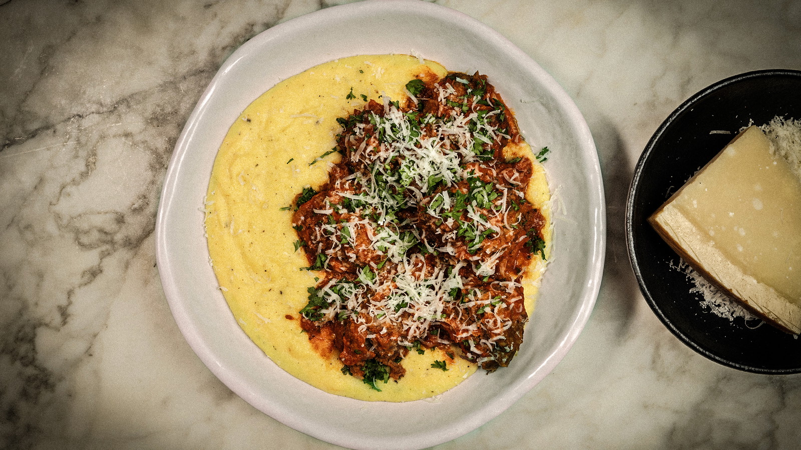 Meatballs on polenta