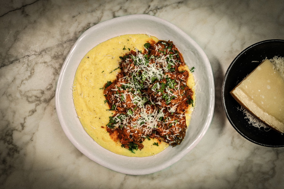Venison Polpette Meat Balls in Tomato Sauce & Polenta