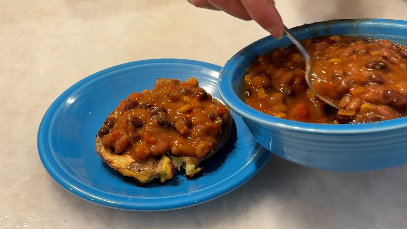 Image of Loaded Potato Waffles with Chili