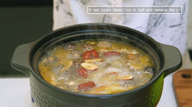 Image of Add a few red jujube dates, which I cut into...