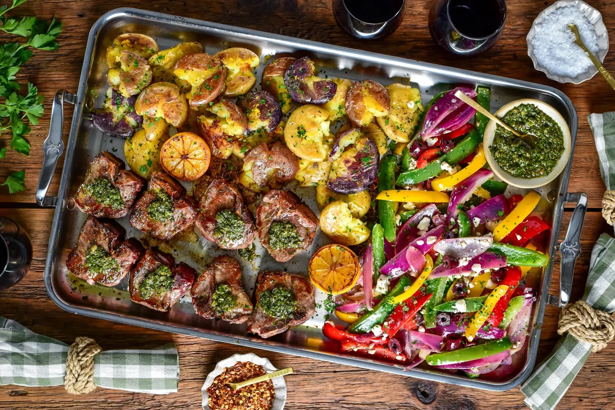 Garlic & Anchovy Lamb Loin Chops With Warm Salsa Verde