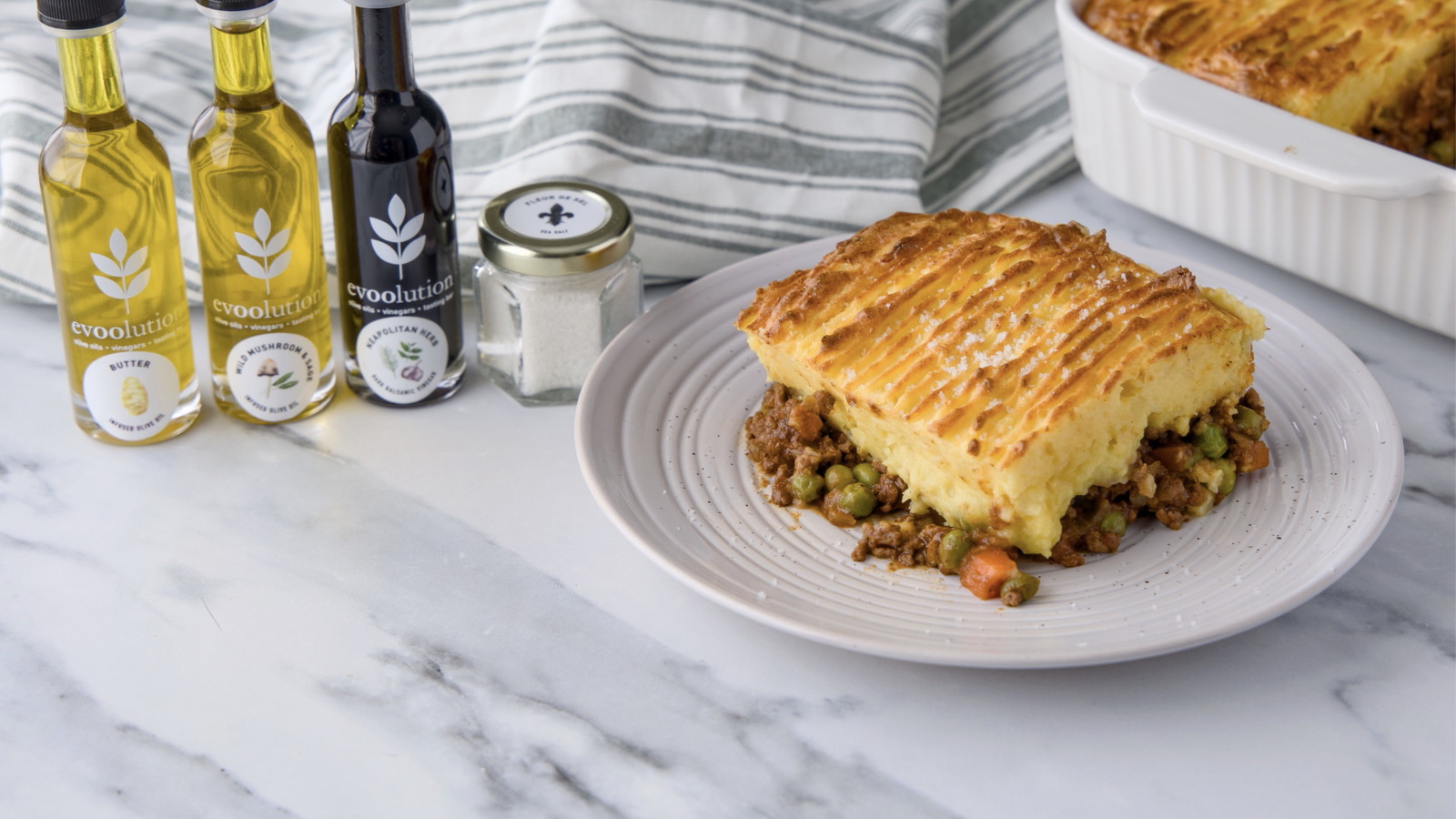 Image of Cottage Pie with Wild Mushroom & Sage Olive Oil and Neapolitan Herb Balsamic