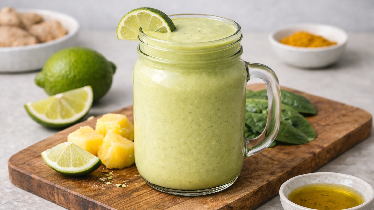 Citrus Ginger Glow Smoothie with Persian Lime and Honey Ginger balsamic