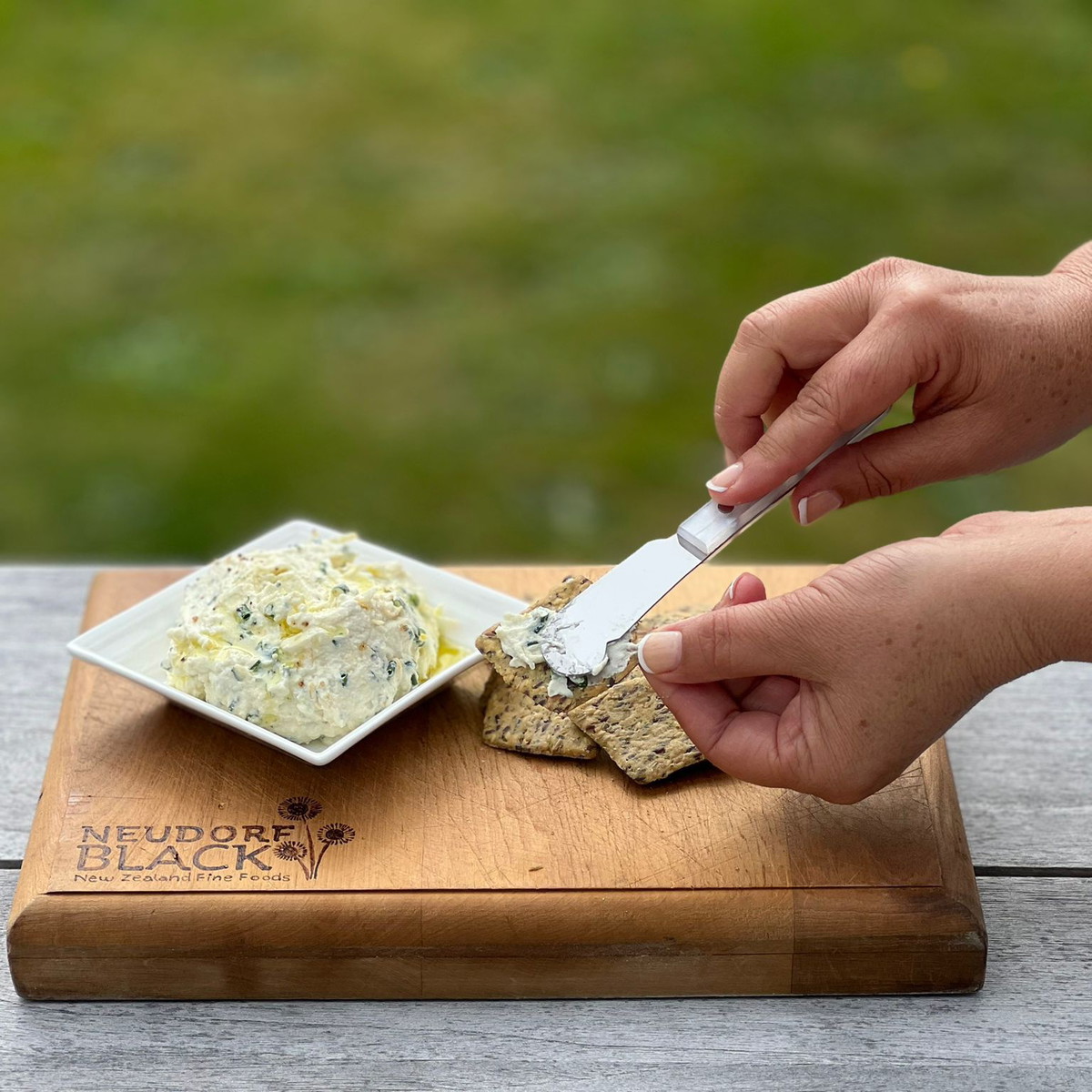 Herbed Ricotta with Black Garlic Olive Oil