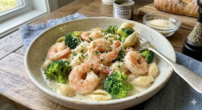 Image of Buck's Shrimp and Broccoli Alfredo