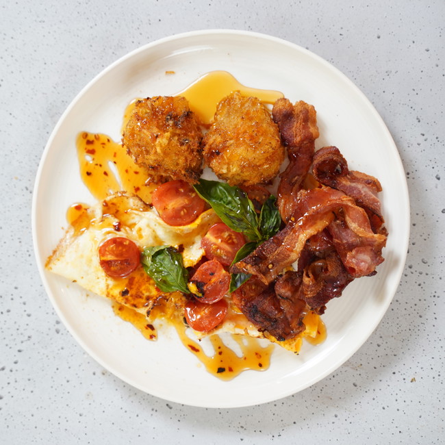 Image of Hash Brown Waffles with Poached Eggs