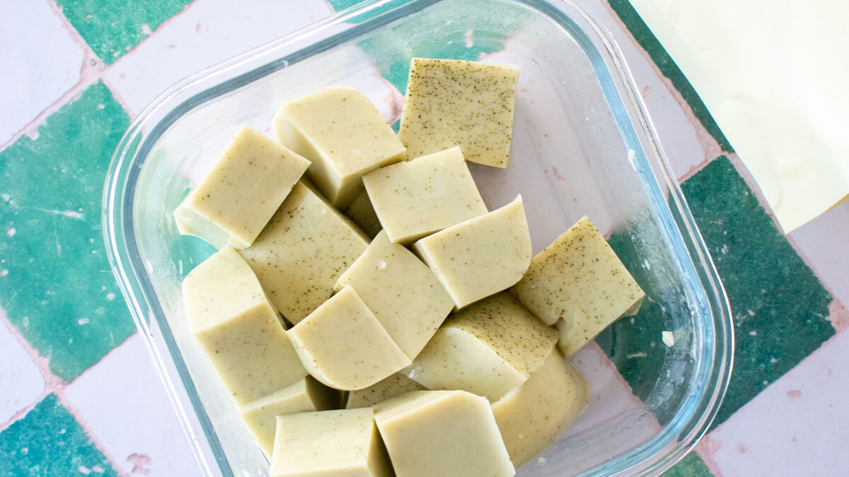 Green Tea Lemon Gelatin Squares