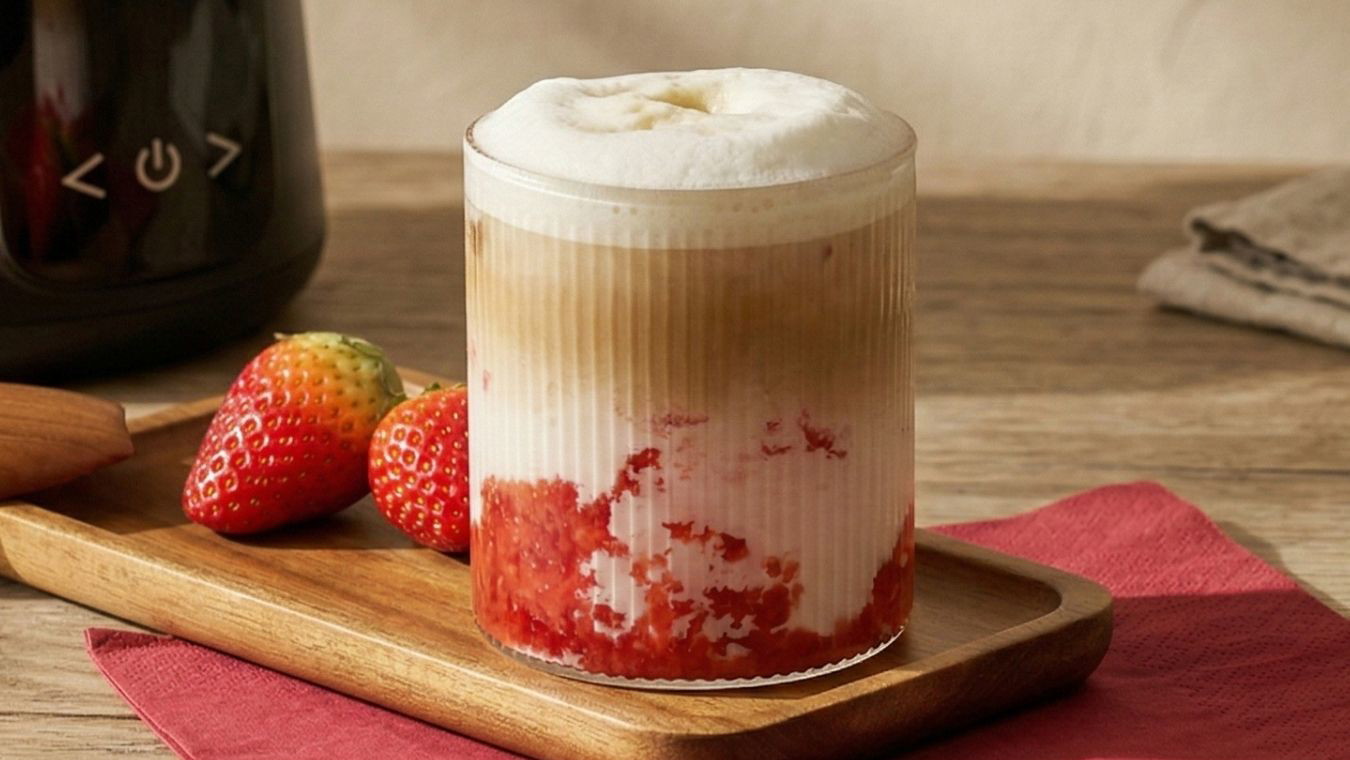 Image of Wabi Coffee Recipes: Strawberry Cloud Latte