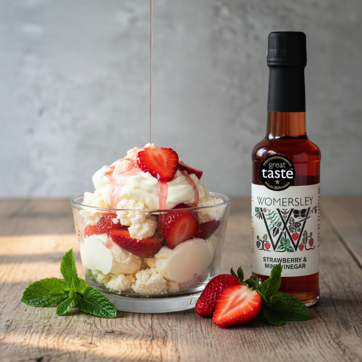 Strawberry & Mint Vinegar Eton Mess