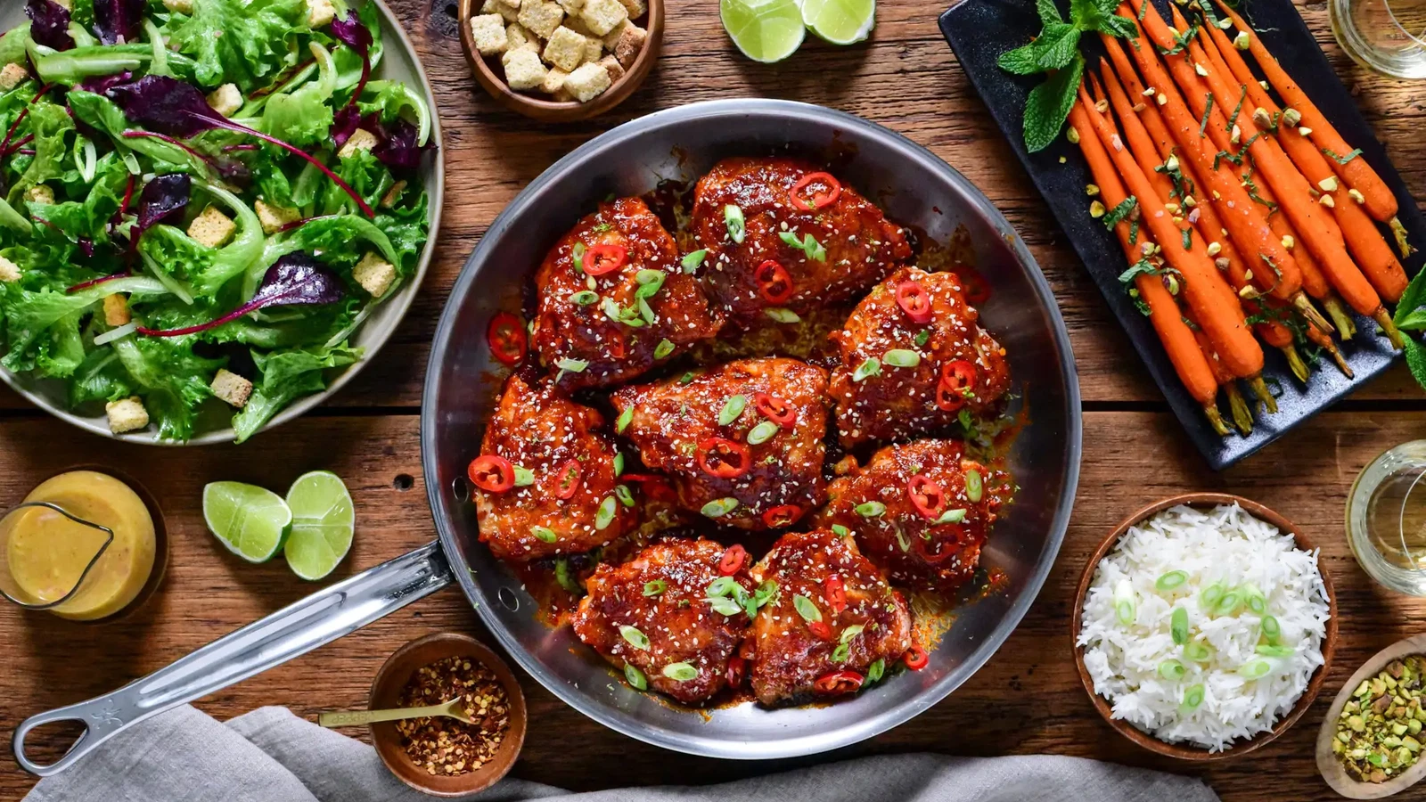Image of Crispy Maple Gochujang Fire Chicken Thighs
