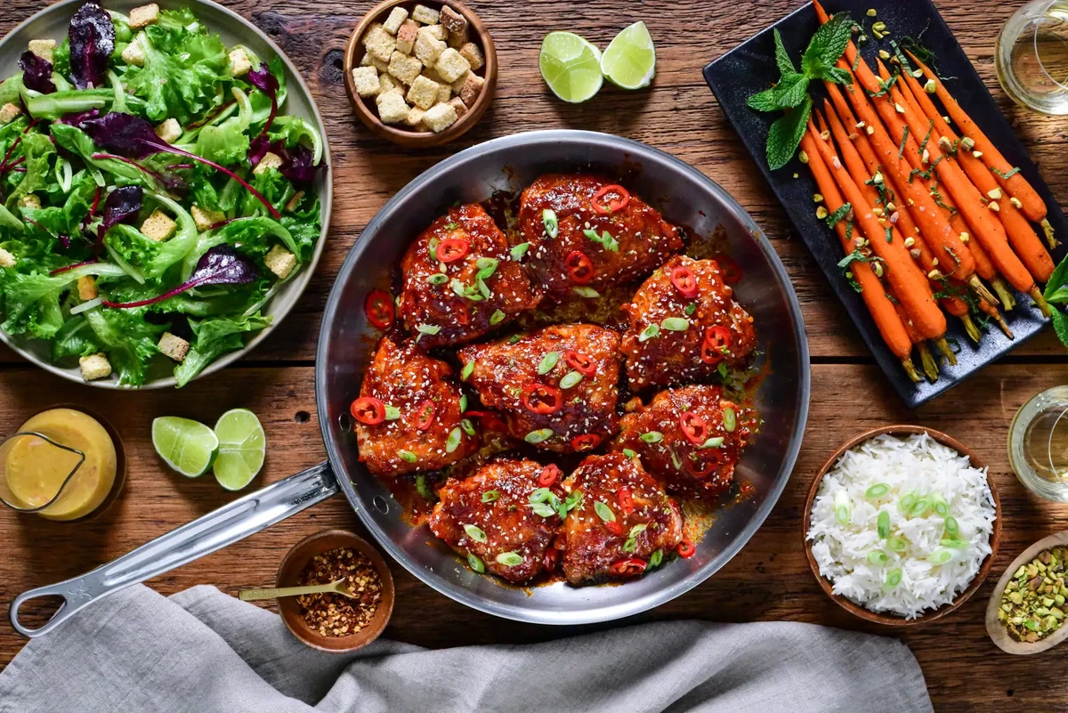 Crispy Maple Gochujang Fire Chicken Thighs