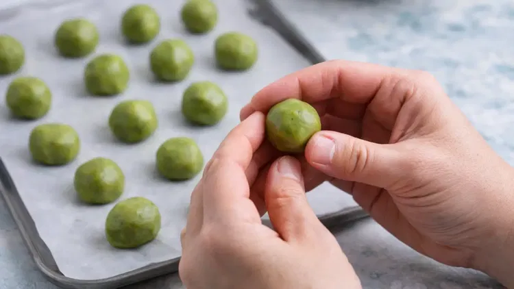 Image of Once chilled, the matcha truffle mixture should be scoopable and...