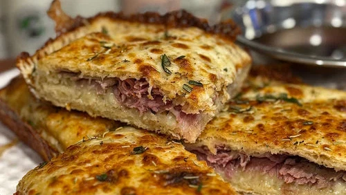 Image of Stuffed Detroit-Style Pizza: French Dip Edition