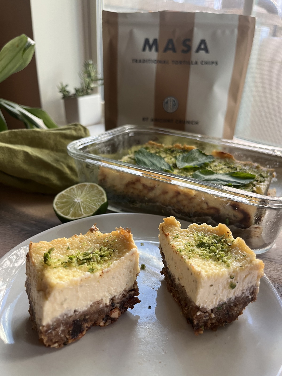 Churro Lime Cheesecake Bars