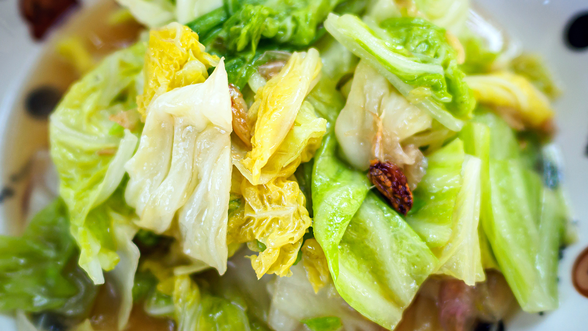 Stir-Fried Green Cabbage with Fish Sauce & Garlic
