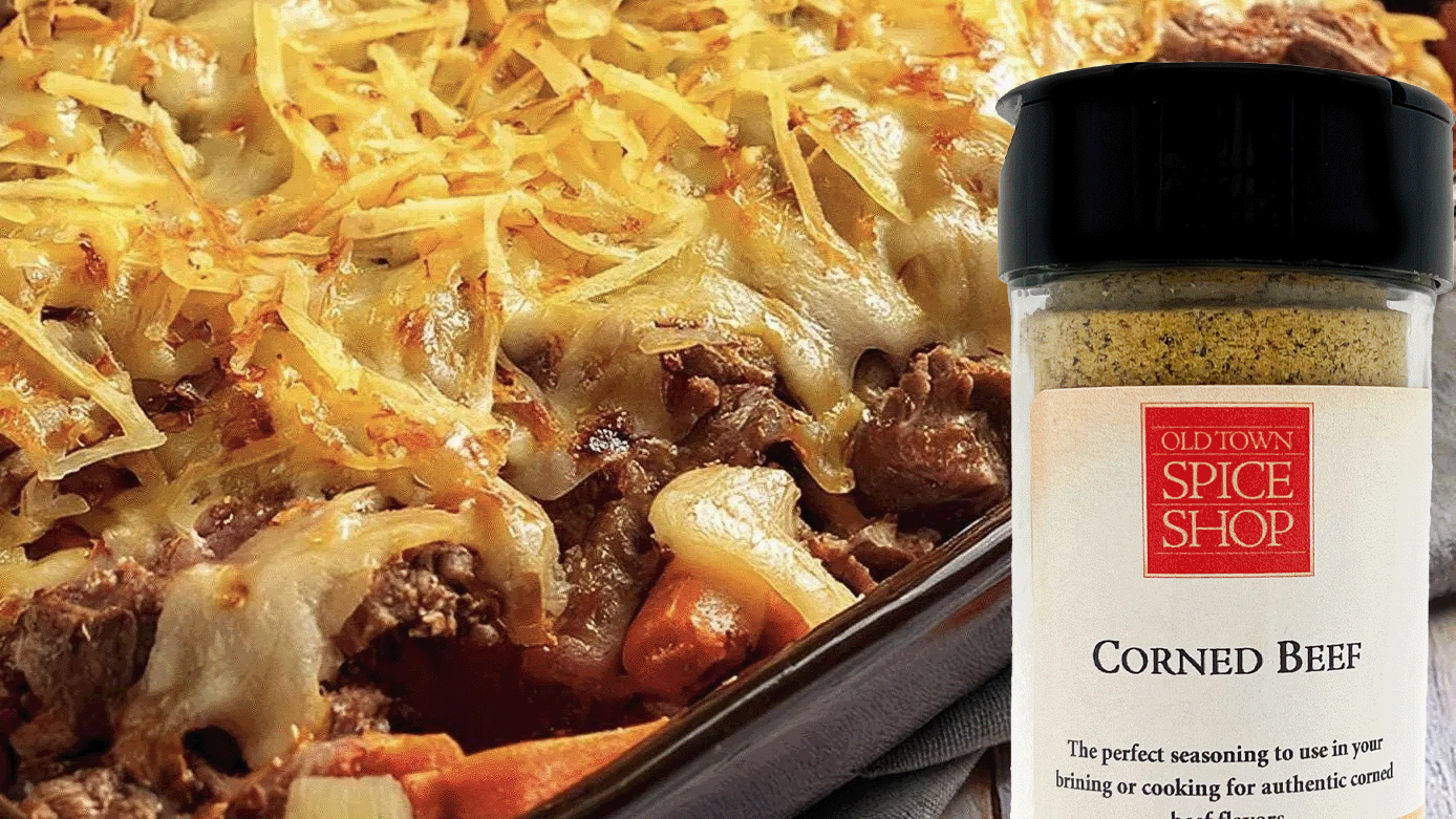 Image of Cheesy Baked Corned Beef and Cabbage