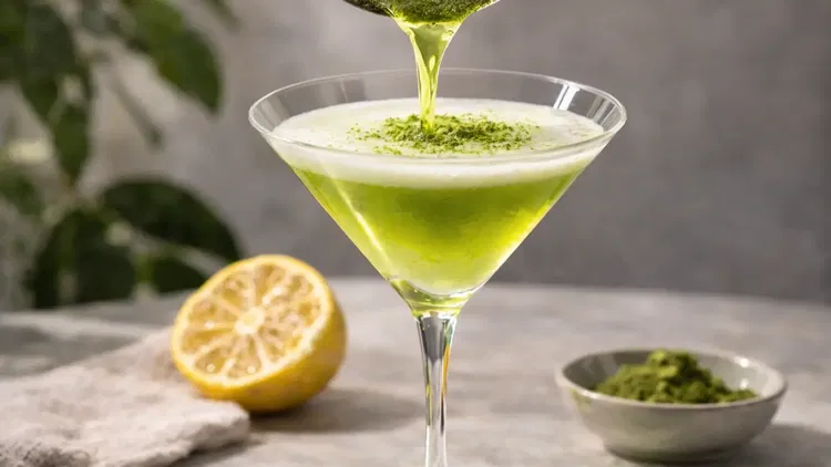 Image of Finish your yuzu matcha martini with a twist of lemon...
