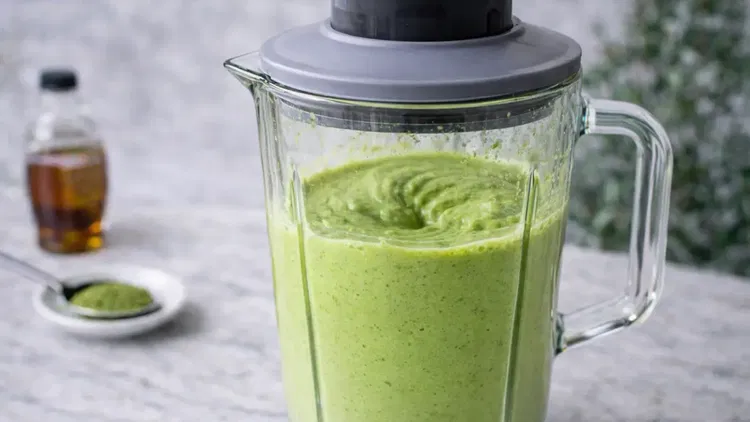 Image of Blend on high for 30–45 seconds until the avocado matcha...