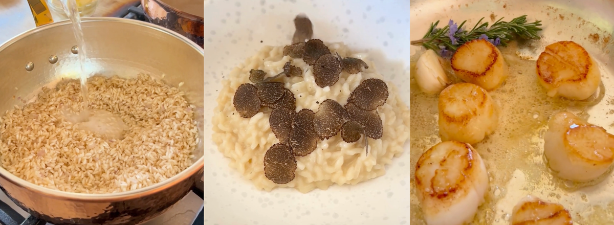 Truffle risotto with seared scallops