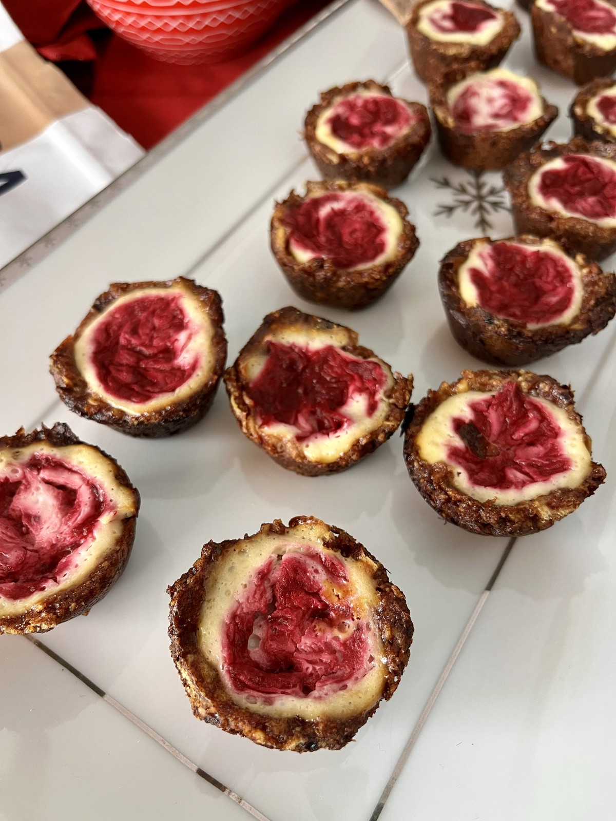 Churro Cranberry Cheesecake Bites