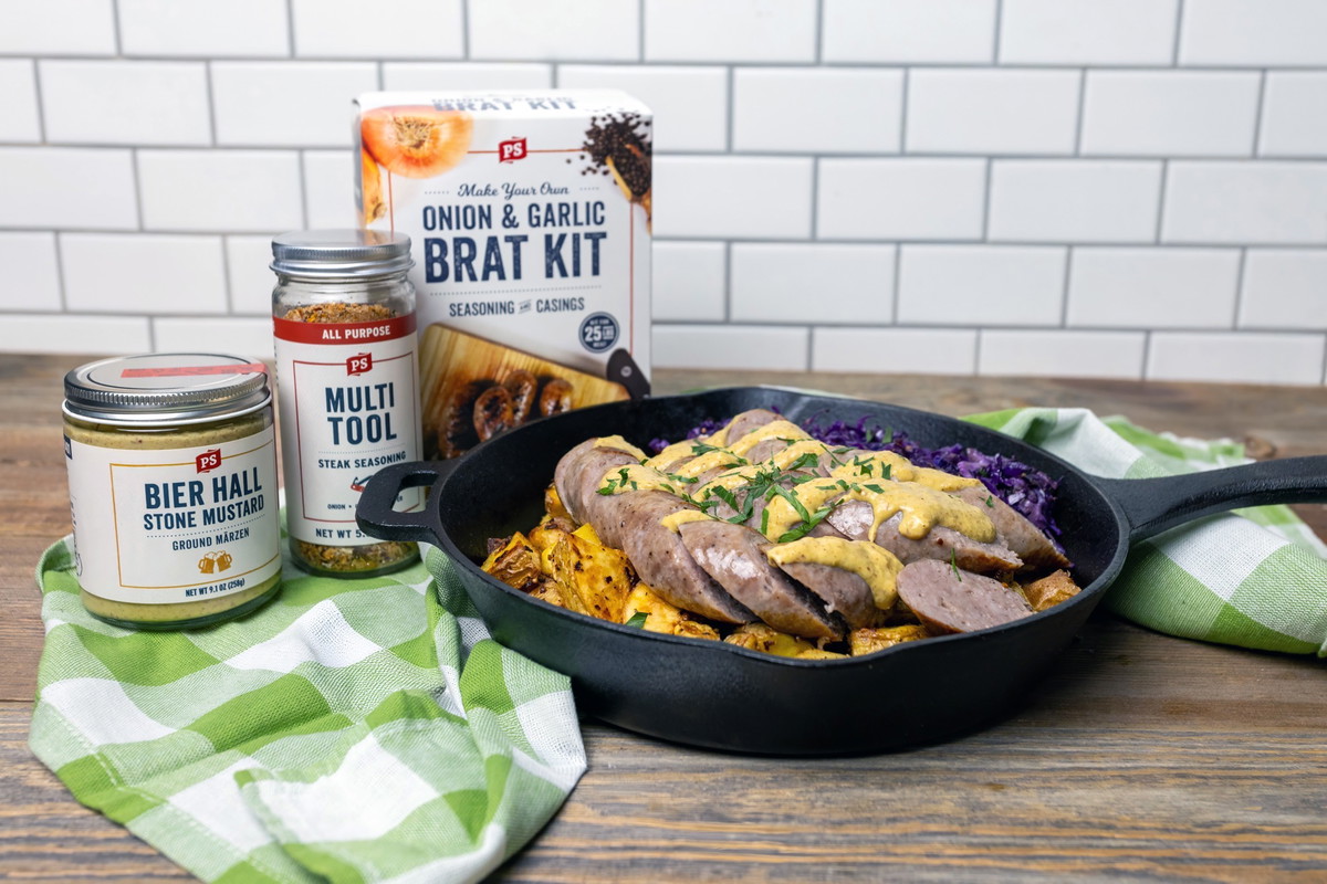 Multi-Tool Sausage Skillet with Crispy Potatoes and Sautéed Cabbage