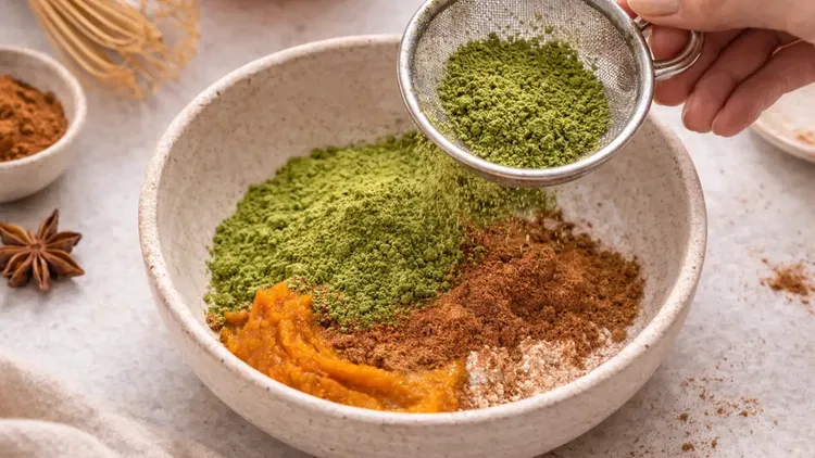 Image of Sift the matcha powder into a bowl to prevent clumps...